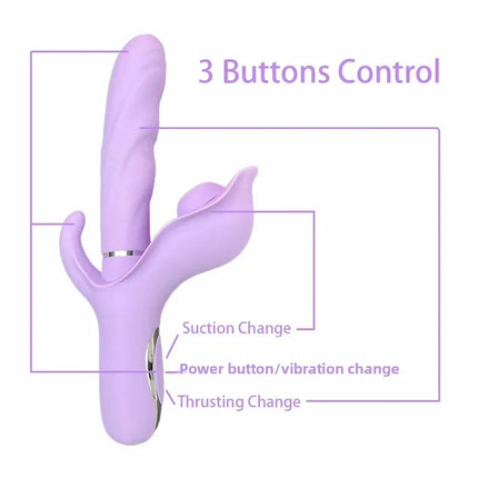 Luna Bloom Multi-funciton Rabbit Vibrator Triple Stimulator Clit G-Spot Anal New Big Erotic Sex Toy Women Pleasure Penetration