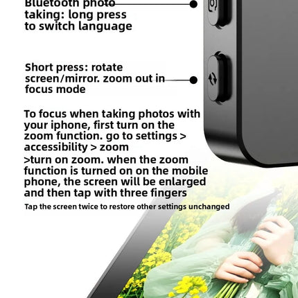 Vlog Selfie Monitor Screen,Wireless 4K/1080p Back Camera Monitor for iPhone & Android, Built-in Speaker for YouTube TikTok Live