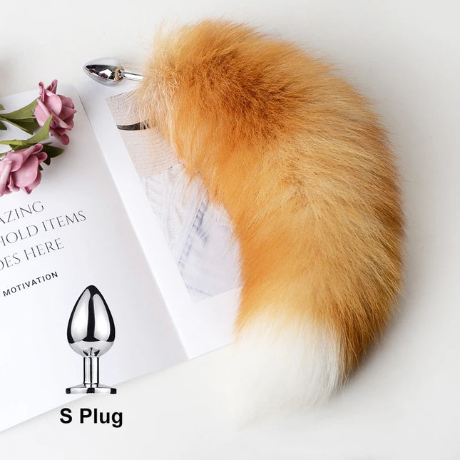 Separable Anal Plug Real Fox Tail Cosplay Butt Plug Anal Sex Tail Adult Products Anal Sex Toys for Women Couples Men Sexy Shop
