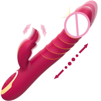 Thrusting Vibrator G Spot Dildo Sex Toy for Woman with Thrusting Vibration Rabbit Vibrators Clitoral Massager Sexual Wellness