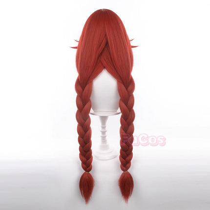 Anime Gachiakuta Riyo Reaper Cosplay Wig Red Braid Hair Akuta Cleaners Heat Resistant Fiber Hair + Wig Cap Halloween Girls Women