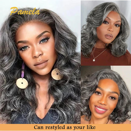 Salt & Pepper Gray Blonde Color Feather Crochet Human Hair Straight 100% Human Hair Knotless PreSeparated Crochet Braids Hair