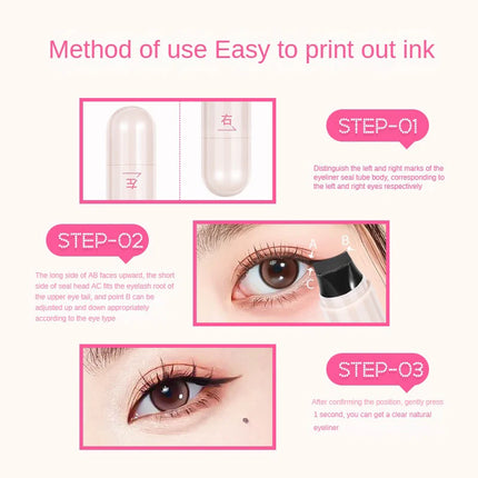 Eyeliner stamp pen, one-piece eyeliner pen, natural makeup application, a beginner's assistant, two steps to create eyeliner
