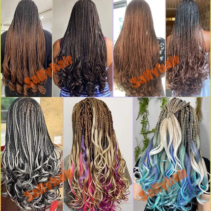 Synthetic 18inch French Curls Braiding Hair Crochet Braids 45cm Ombre Braiding Hair Curls 150g Pre Stretched Extensions Bulk