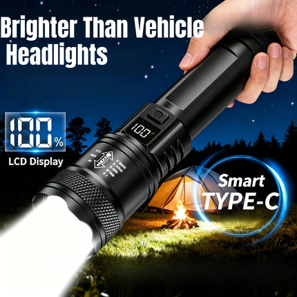 Handheld Portable Flashlight, High-power LED Torch, Emergency Lighting, Telescopic Mini Zoom Flashlight for Outdoor Fishing