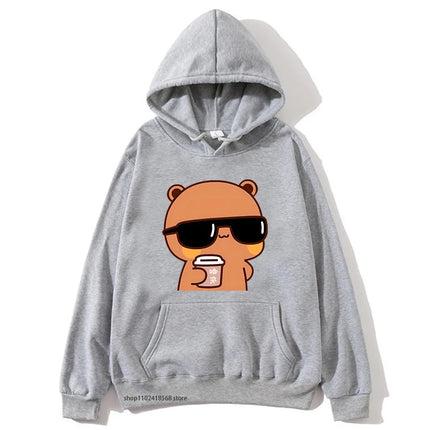 Couple Hoodies Bubu Dudu hoodie Sweatshirt Cartoon Kawaii Print Pullover Harajuku Men Women Sudaderas warm fleece hooded