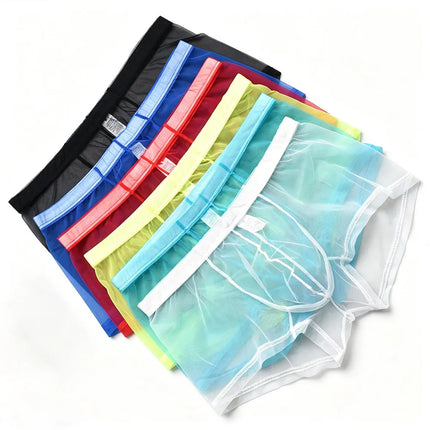 Transparent Mesh Men's Boxer Briefs - Breathable Ultra-Sexy Underwear Perfect for Casual Wear & Special Nights