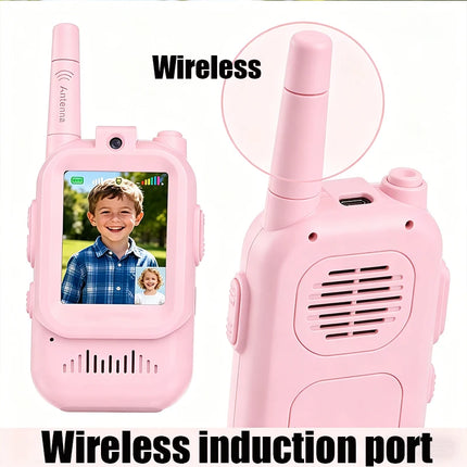 Video Walkie Talkies for Kids 2 Pack Rechargeable Intercom Walkie talkie 2 Screen One Click Call Child Video Intercom gifts