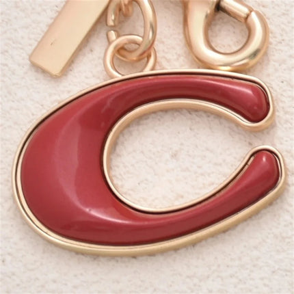 Fresh Sweet Fashionable Big C Letter Car Keychain Bag with Exquisite Decoration Small Gift Accessories