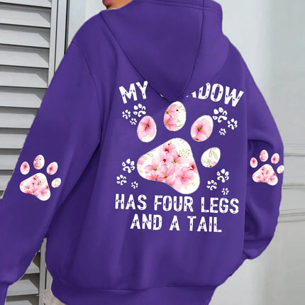 Autumn Womens Hoodies Cute Cat Paw Printing Sweatshirts Warm Fleece Soft Comfortable Pullovers Fashion Loose Female Clothing
