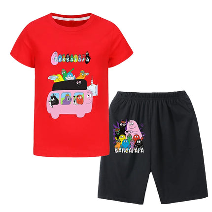 Barbapapa T-shirt for A Boy Two-piece Set for Children From 6 To 12 Years Old Summer Sale Toddler Girl Clothes Junior Girl Cloth