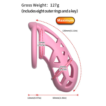Male Chastity Cage Device Lock Belt Set Flat And Curved Rings ABS Material Removable Metal Lock Training Urethral Opening