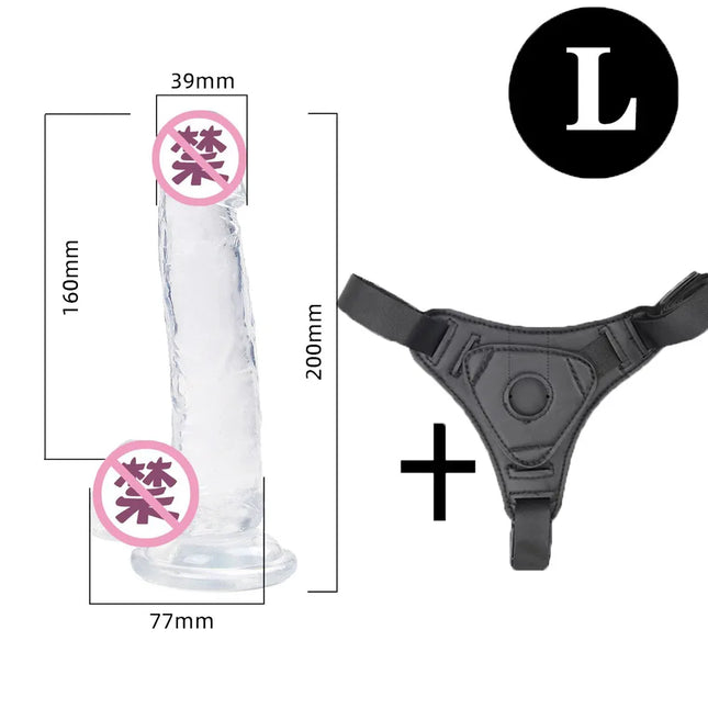 Strapon Dildo for Women Suction Cup Realistic Strap-On Dildo Huge Penis Belt Sexual Harness Strap On Anal Sex Toy for Lesbian