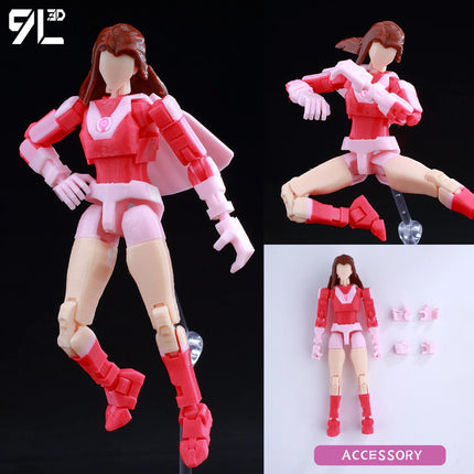 9L3D Invincible T13 Mark RedWhite Suit Dummy13 Anime Action Model Multi-Jointed Figure Superhero Toys Gift For Lover 14cm Height