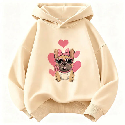 Summer Spring Fashion Cute French Bulldog Design Hoodie Kids Children's Sweatshirt Hoody Boys Girls Casual Hoodies Clothes