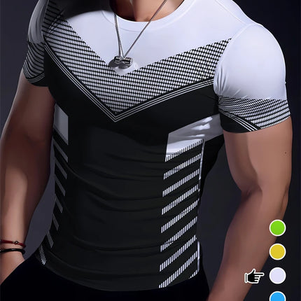 Skull Print Men's T-Shirt Summer Casual Wear for Men Sports Fitness Short-Sleeve T-Shirt for Men Streetwear Fashion Top for Men