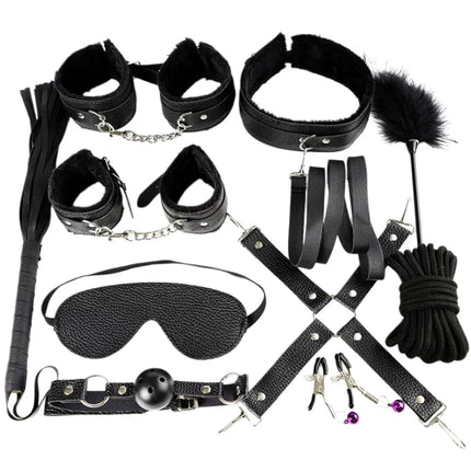 11Pcs SM Bondage Set Adult Intimate Toys Handcuffs Restraint Straps Bondage for Flirting Soft Comfortable Restraint for Couple