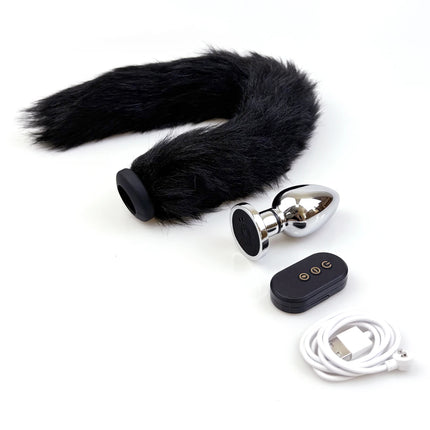 1set, Electric Shock dog tail Anal Plug, Vibrating butt plug, G-spot masturbation, Passionate party, adult pleasure, sexual well