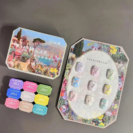 9 Grids Oil Paintting Nail Cream Gel Drawing Gel Paste 3D Texture Oil Gravel Sculpture Varnish Embossing Nail Art Gel