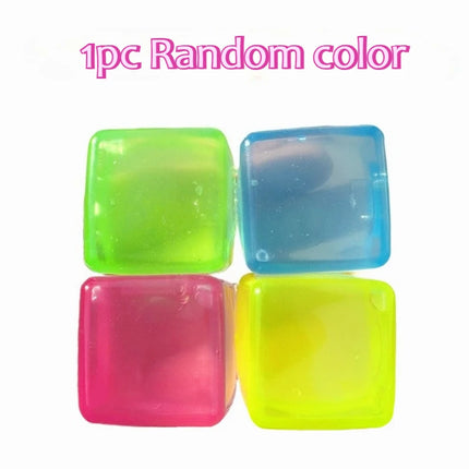 Squishy Ice Cube Maltose Fidgets Toys Soft Mochi Anti Stress Squeeze Toy Transparent Square Decompression Gifts for Friend Adult
