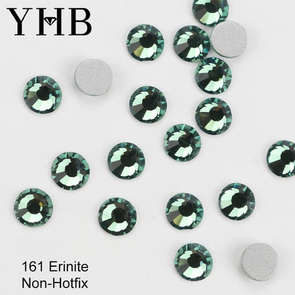 YHB 134-174 Glitter Cold Fixation Flat Back Non-Hotfix Rhinestone For Bags Nails Fabric Garment Decoration Jewelry Accessories
