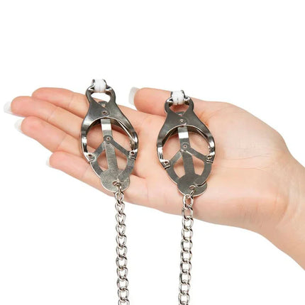 BDSM Metal Nipple Clamps with Chain Breast Stimulator Fetishism Erotic Sex Toy For Couple Men and Women