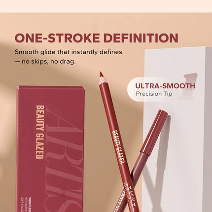 1pc Beauty Glazed Artist Velvet Lipliner Pencil With Sponge brush,Weightless Precise Liner with Super Soft Blendable Texture