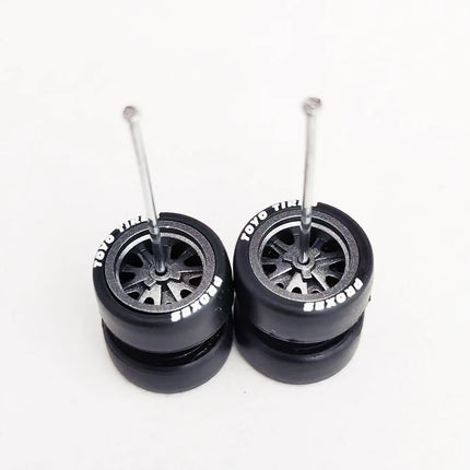 1/64 Mini Car Wheels 11mm Tires Tyres 1:64 Model Cars Rims Mirror Disc Claw Shape For Hot Wheel/Matchbox/Domeka