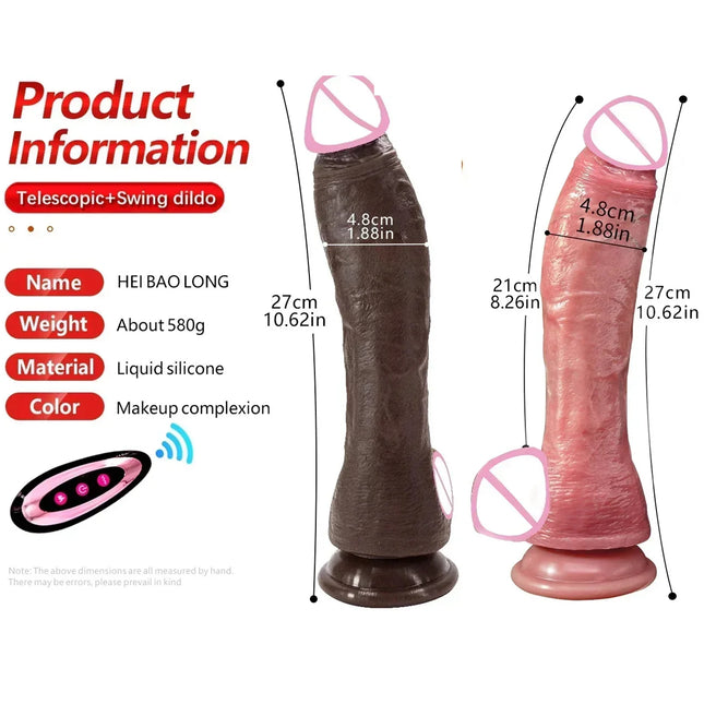 SCX-MAS Soft Long Realistic Large Dildo Vibrator Telescopic Swing Heating Silicone Dildo Female Remote Control Vibrators F