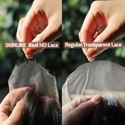 5x5 Deep Parting 100% Real HD Lace Closure Melt Skin 14-24 inch Straight Vietnamese Human Hair Pre Plucked HD Lace Frontal Only