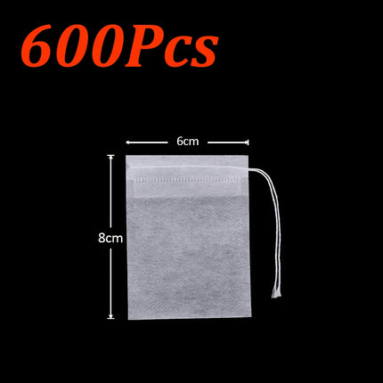 1000-100Pcs Disposable Tea Bags Empty Scented Tea Filter Bags Paper with Drawstring for Coffee Herb Loose Tea Kitchen Tools