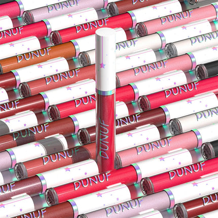 DUNUF 6 pcs set pearlescent metallic color long lasting lip gloss waterproof sweatproof non-stick lipstick