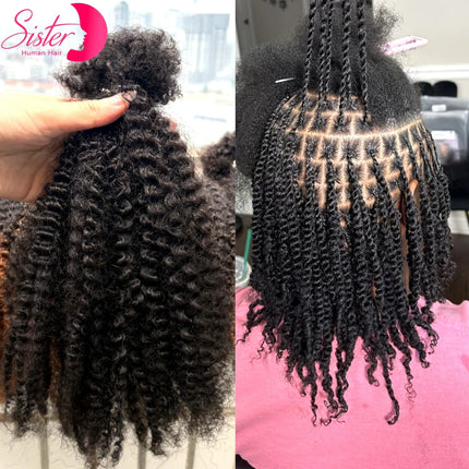 30g/Pack Natural 4C Afro Kinky Curly Human Hair Bulk Extensions No Weft for Permanent Micro Locs/Twists/Braids/Repair Locs