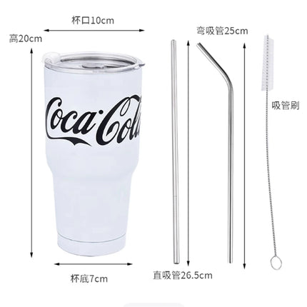 Coca Cola Ice King Cup Thermos Cup Large Capacity 20oz Straw Water Cup