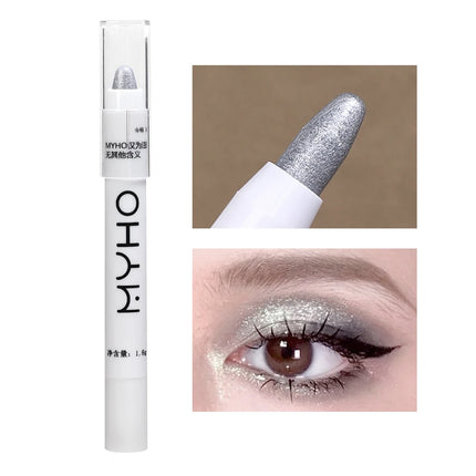 Waterproof Glitter White Eyeshadow Highlighter Pencil Long-lasting Brighten Lying Silkworm Pearlescent Silver Korean Eye Makeup