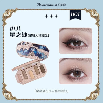 Flower Knows New Moonlight Mermaid Series 5 Colors Eyeshadow Palette 10g