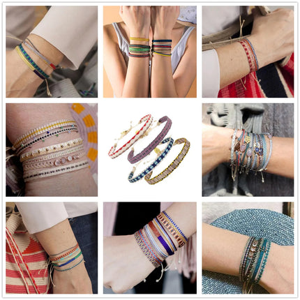 KKBEAD Colombia Bracelet Cloth Fabric Bracelets for Women Men Handwoven Braided Wristband Gift Wholesale Boho Friendship Jewelry