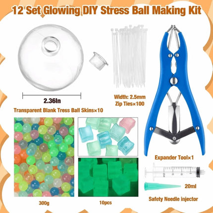 TPR Empty Ball Skin DIY Squishy Stress Relief Kit Clear Refillable Handmade Craft Supplies for Custom Fidget Toys