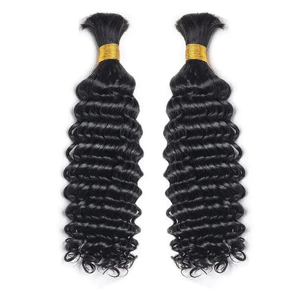 Bulk Braiding Hair Human hair Deep Wave Unprocessed No Weft Boho Braids Human Hair Bulk Extensions Brazilian Remy Hair