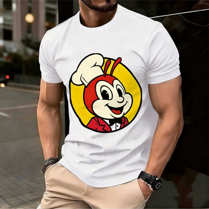 Couple T-Shirt J-Jollibee Bee Mascot  T Shirts Hippie  Summer Tees Vintage 100% Cotton Clothes Gift Idea