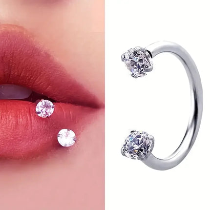 1Pc Stainless Steel Fake Nose Ring Hoop Septum Rings C Clip Lip Ring Earring Fake Nose Piercing Women Body Jewelry Non-Pierced