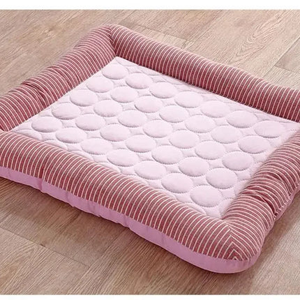 Cooling Pad Bed for Dogs Cats Puppy Kitten Cool Mat Pet Blanket Ice Silk Material Soft for Summer Sleeping Pink Blue Breathable