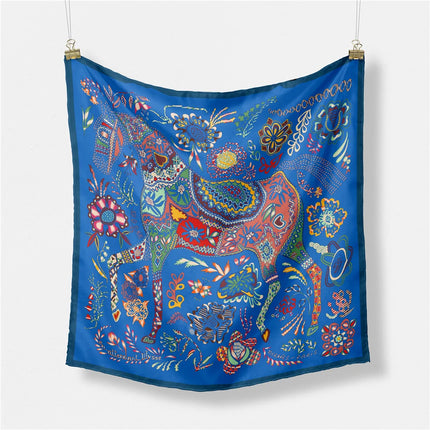 53cm Luxury Square Scarf Women Design Horse Brand Silk Scarf Bandana Headband Fashion Hijab Neckerchief For Ladies New