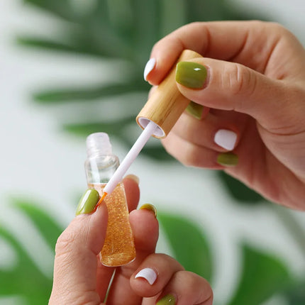 Natural Health Bamboo Lip Gloss Glaze Tube Eyelash Mascara Bottle High-grade Eyeliner Container DIY Nail Edge Oil Empty Tube
