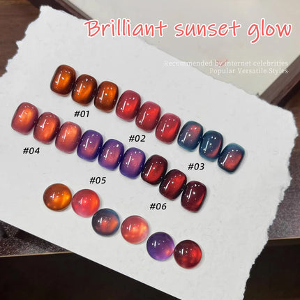 WS 10ML Red Wine Cat Magnetic Gel Nail Polish Glitter Semi Permanant Soak Off UV LED Gel Varnish For Manicure DIY Nail Supplies