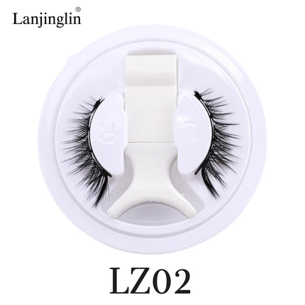 Lanjinglin Magnetic Eyelashes 1 Pair Natural Faux Mink Lashes Reusable False Eyelashes Tweezer Set Eyelash Extension Makeup Tool