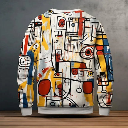 Men's Graphic Sweatshirts For Men Graffiti Pullover Long Sleeve Sweatshirt Crew Neck Fashion Daily Casual Holiday Vacation New