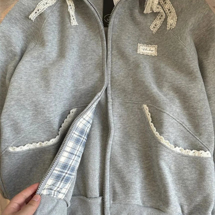 Versatile New Street Hooded Sense of Design Jacket Women Fashion Pullover Sweatshirt Harajuku Unisex Oversized Hoodie Coat Trend