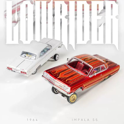 97M Diecast 1:64 Scale Impala 1964 Low Rider Alloy Simulation Car Model Collection Ornaments Holiday Gift Static Display