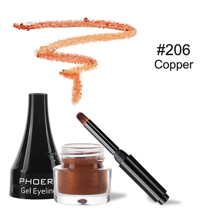 PHOERA 10 Colors Waterproof Eyeliner Gel With Brush Colorful Long-lasting Eye Liner Cream Makeup Tools Women Cosmetics TSLM1